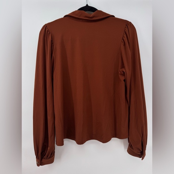 Marc New York Andrew Marc Women’s Brown Blouse Shirt Small - Picture 7 of 7